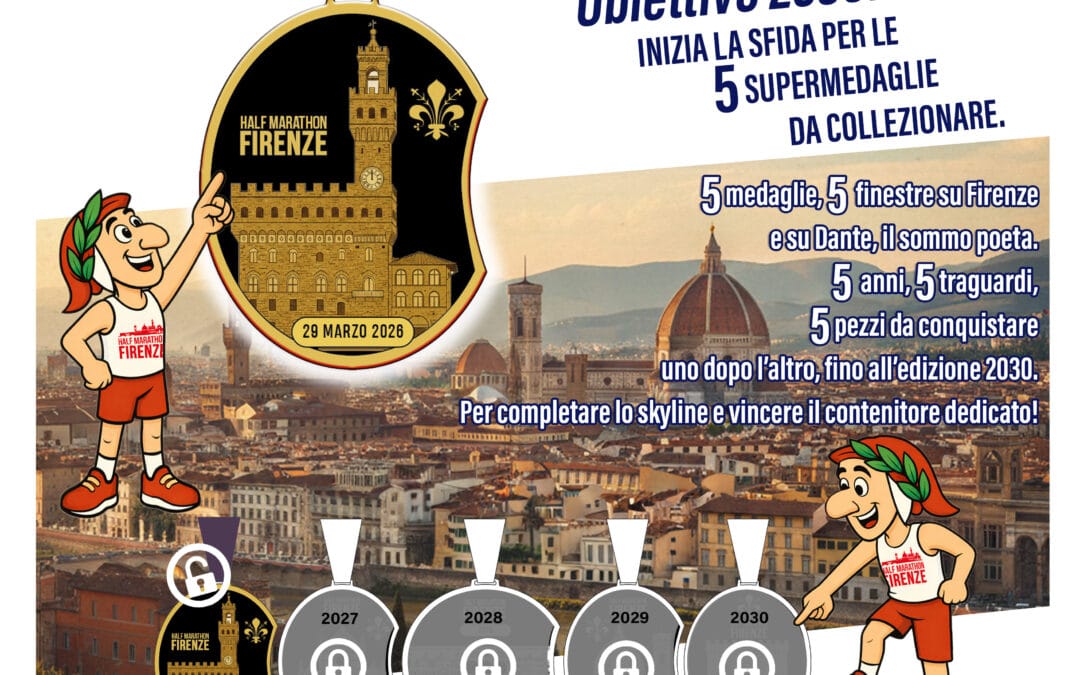 HALF MARATHON FIRENZE, INIZIA LA SFIDA PER LE 5 SUPERMEDAGLIE DA COLLEZIONARE
