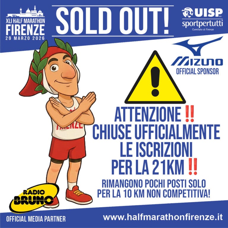 SOLD OUT PER LA 21 Km alla 42^ Half Marathon Firenze