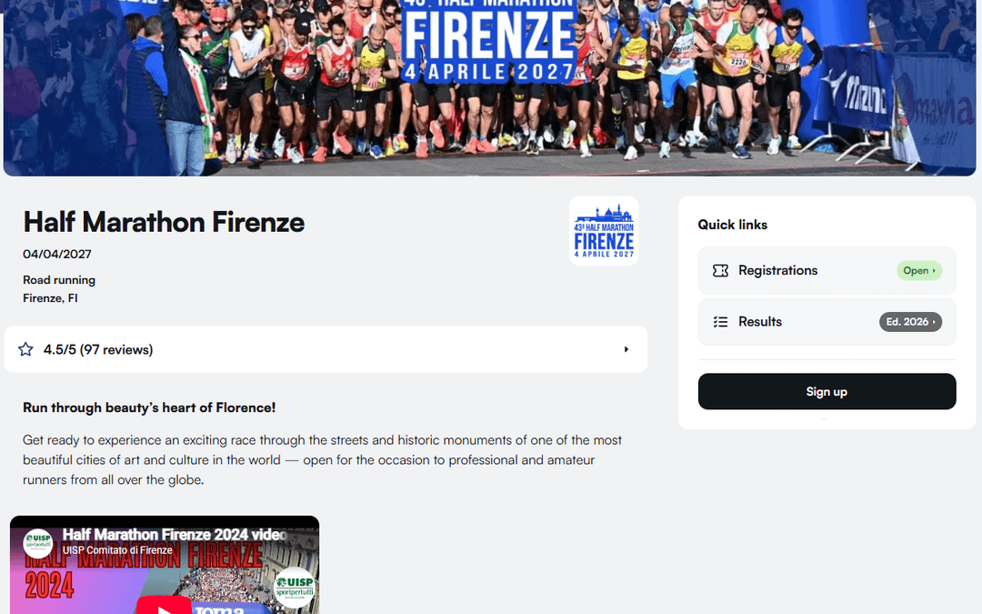 Half Marathon Firenze 2027: aperte le iscrizioni